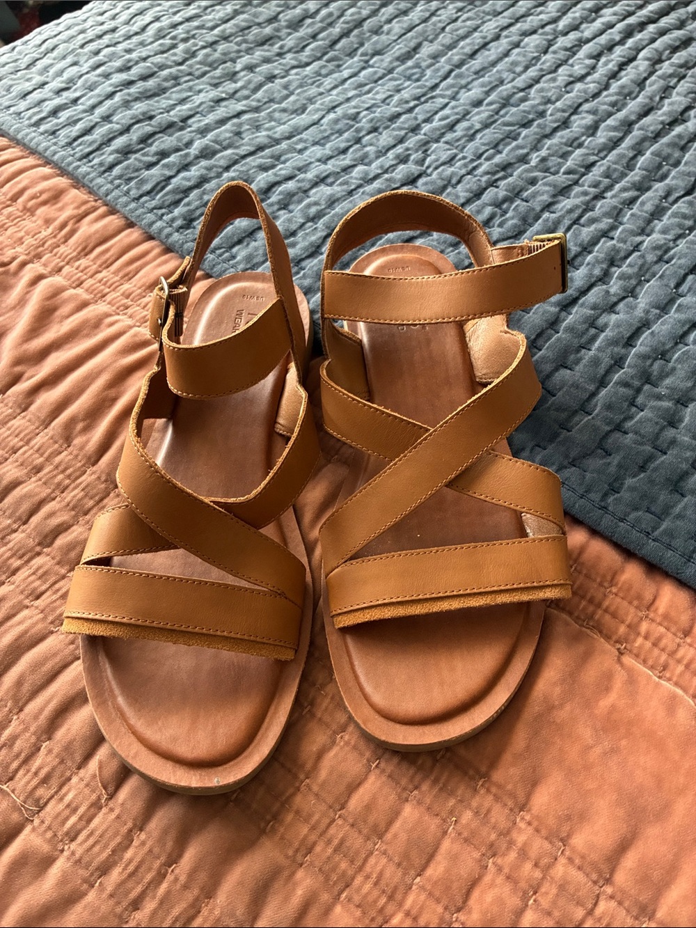 Toms Cognac Strappy Leather Slingback Sandals